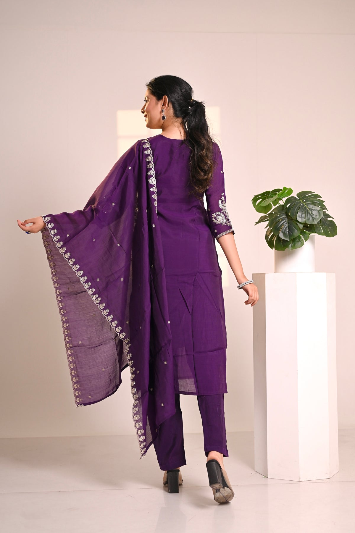 Nevash Mal Chanderi 3-Piece Suit Set