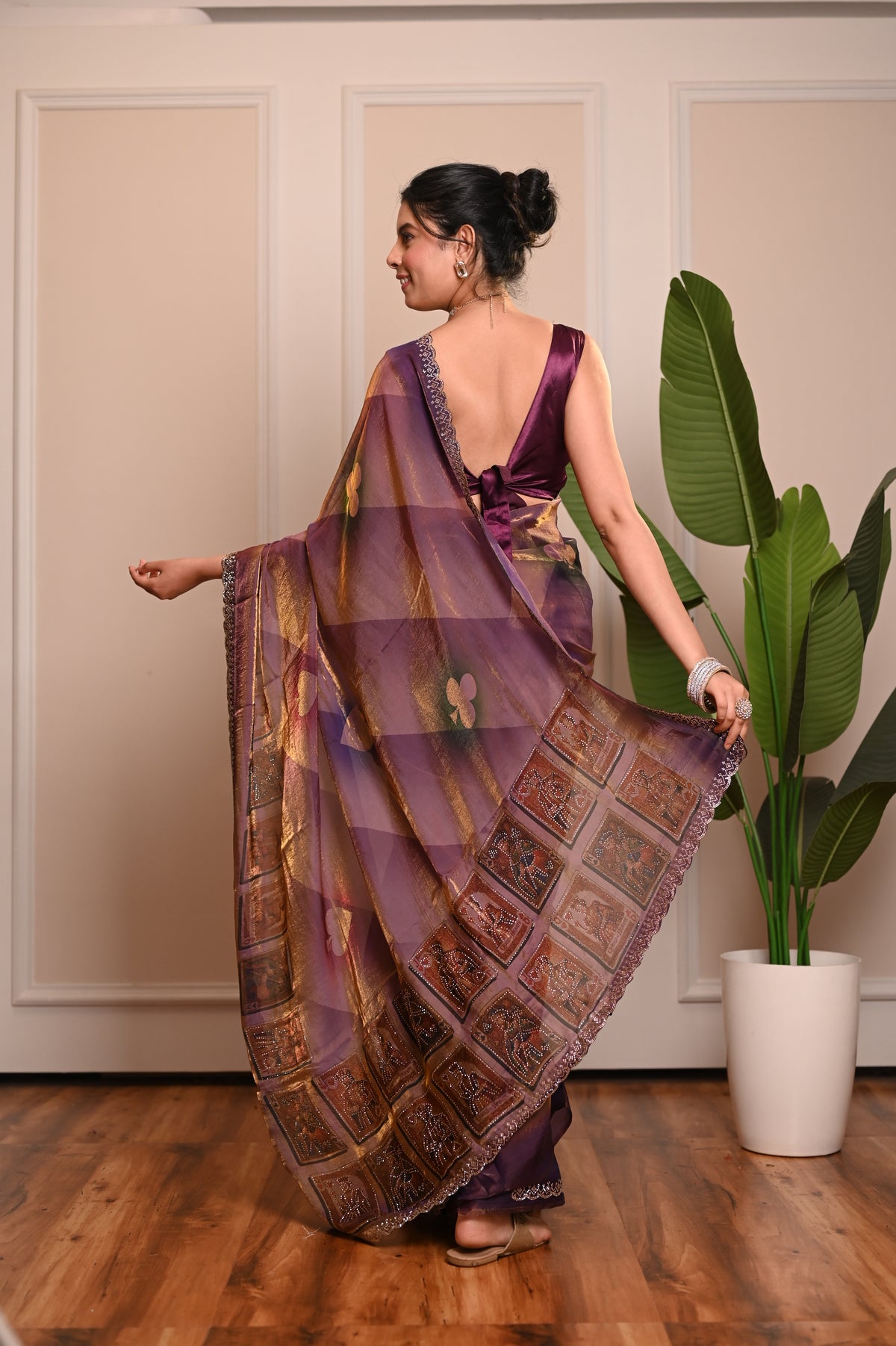 Nevash Alfino Gold Zari Silk Saree