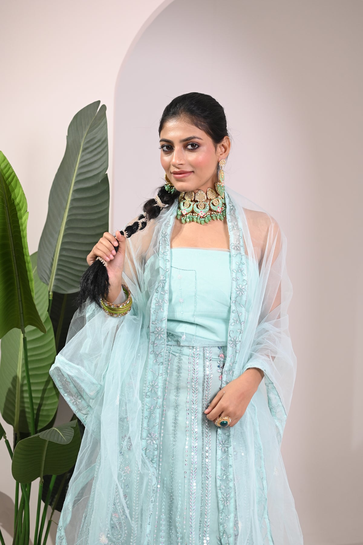 Nevash Paloma Heavy Embroidered Flared Lehenga Set