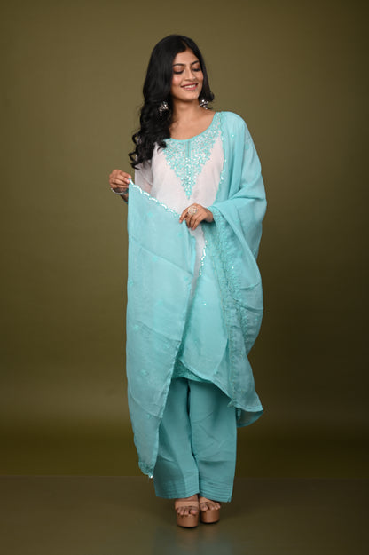 Nevash Crunchy Silk Suit Set