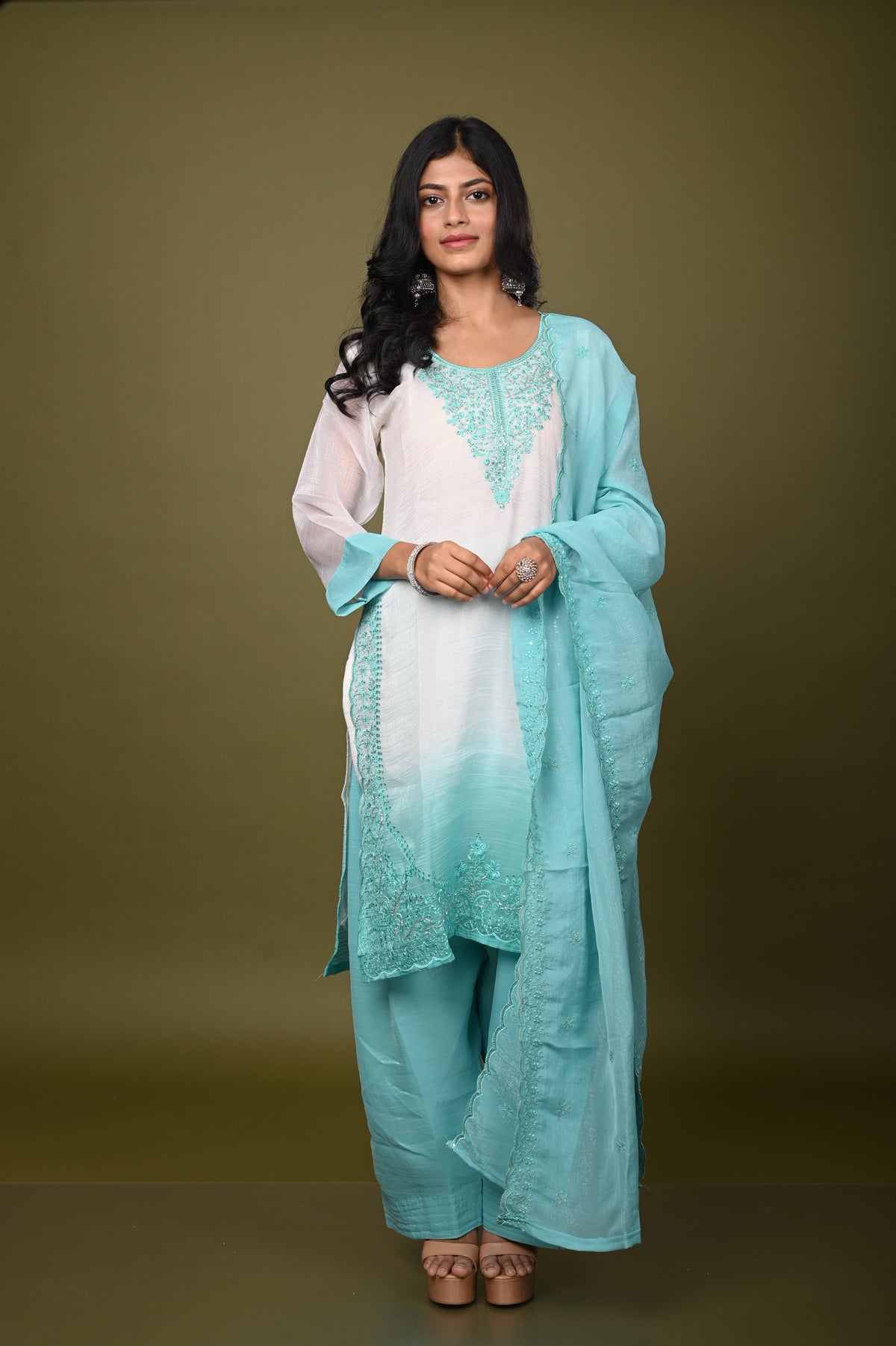 Nevash Crunchy Silk Suit Set