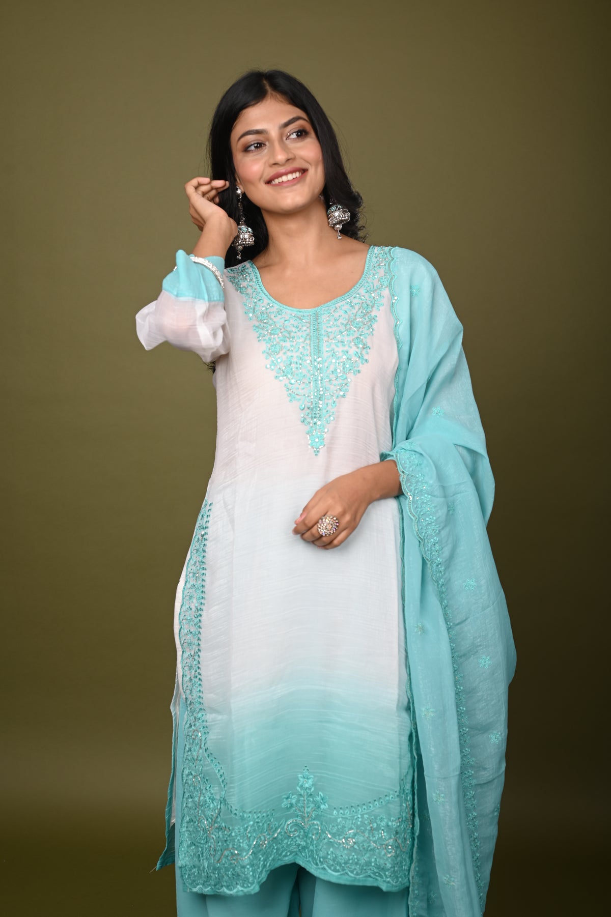 Nevash Crunchy Silk Suit Set