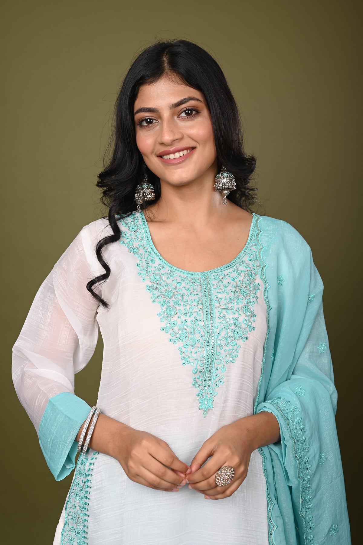 Nevash Crunchy Silk Suit Set