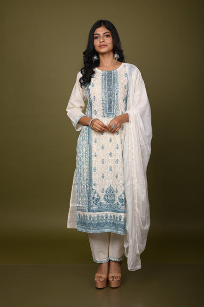 Nevash Cotton Schiffli Suit Set