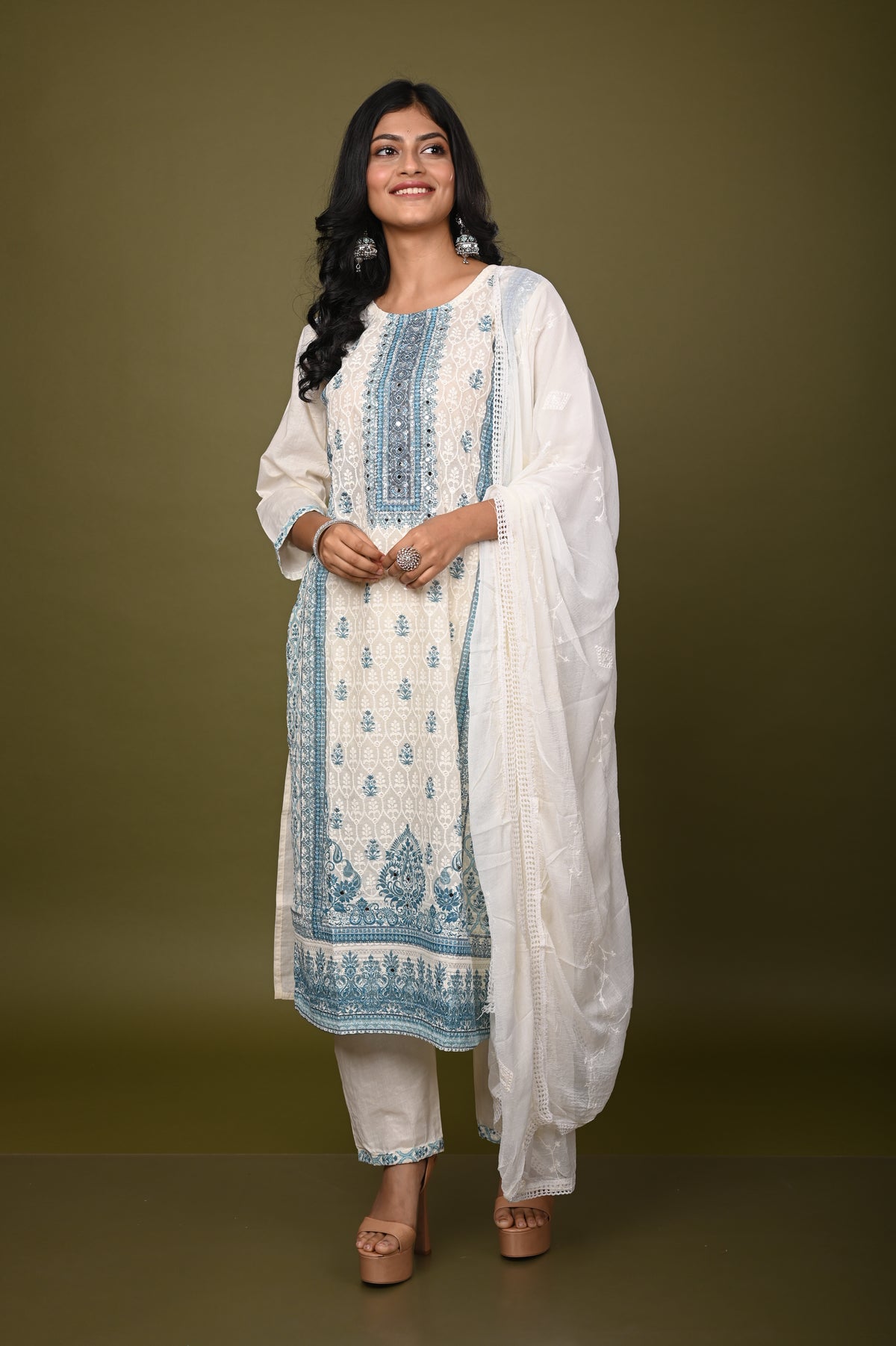 Nevash Cotton Schiffli Suit Set