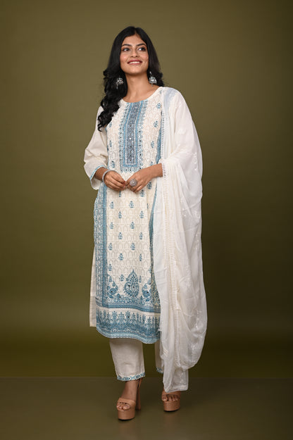 Nevash Cotton Schiffli Suit Set