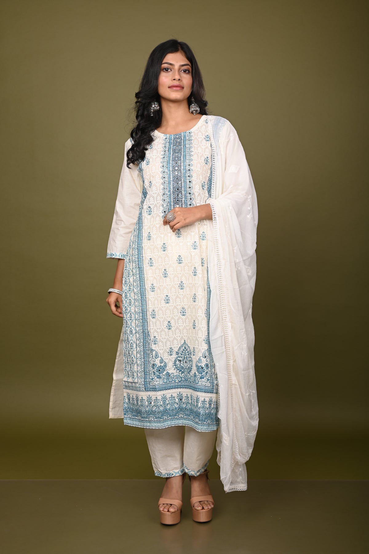 Nevash Cotton Schiffli Suit Set