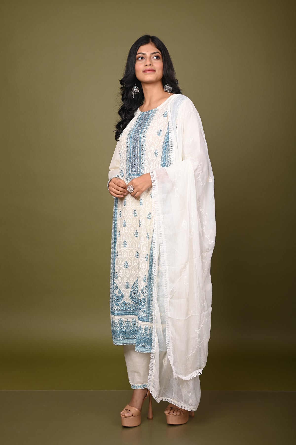 Nevash Cotton Schiffli Suit Set