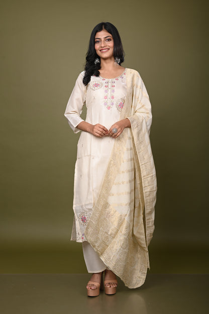 Nevash Bead Work Glass Suit Set