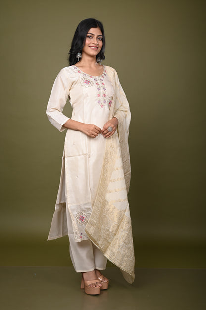 Nevash Bead Work Glass Suit Set