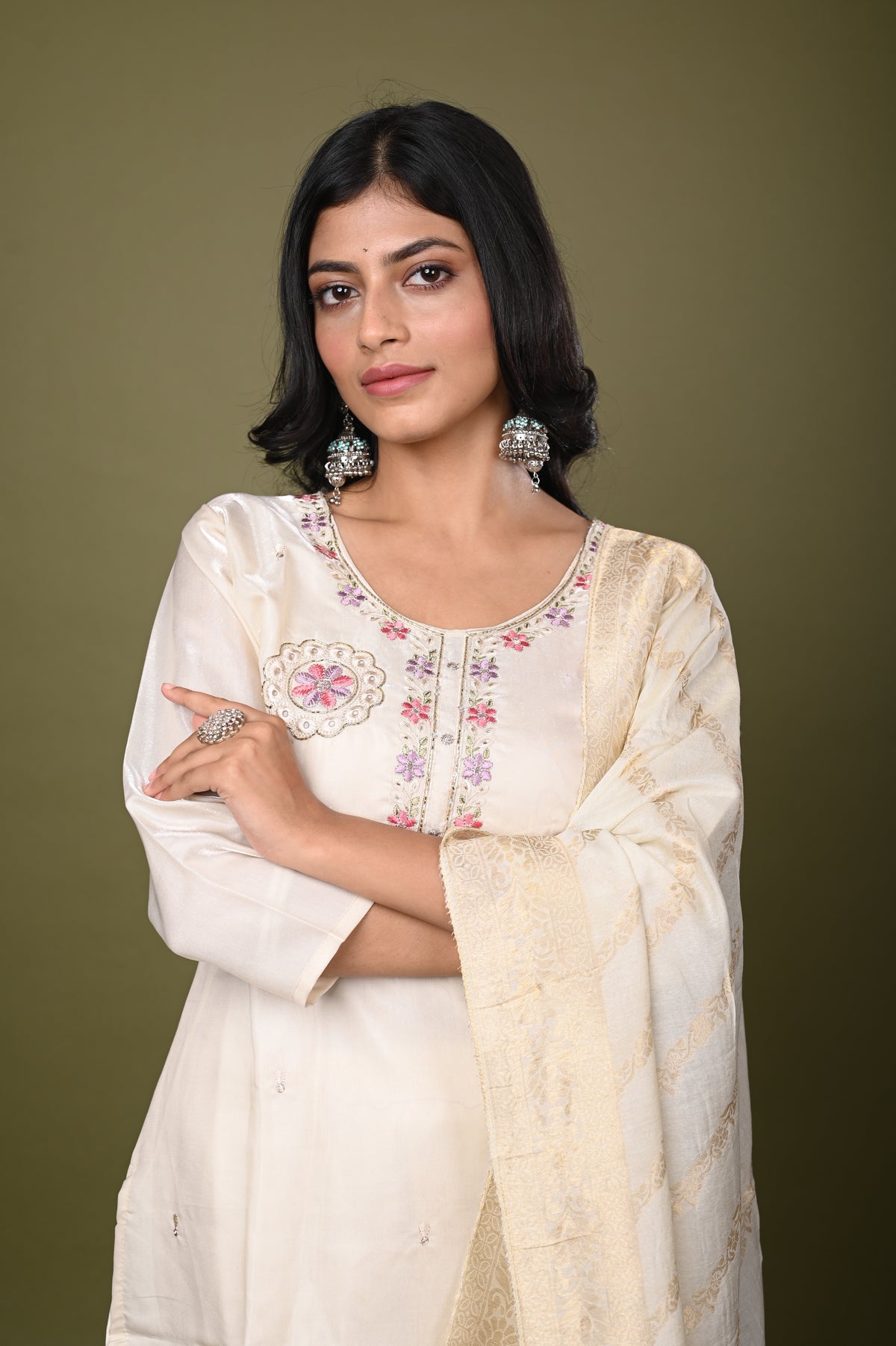 Nevash Bead Work Glass Suit Set