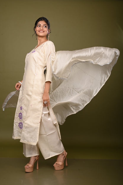 Nevash Bead Work Towel Work Suit Set
