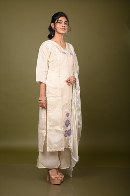 Nevash Bead Work Towel Work Suit Set