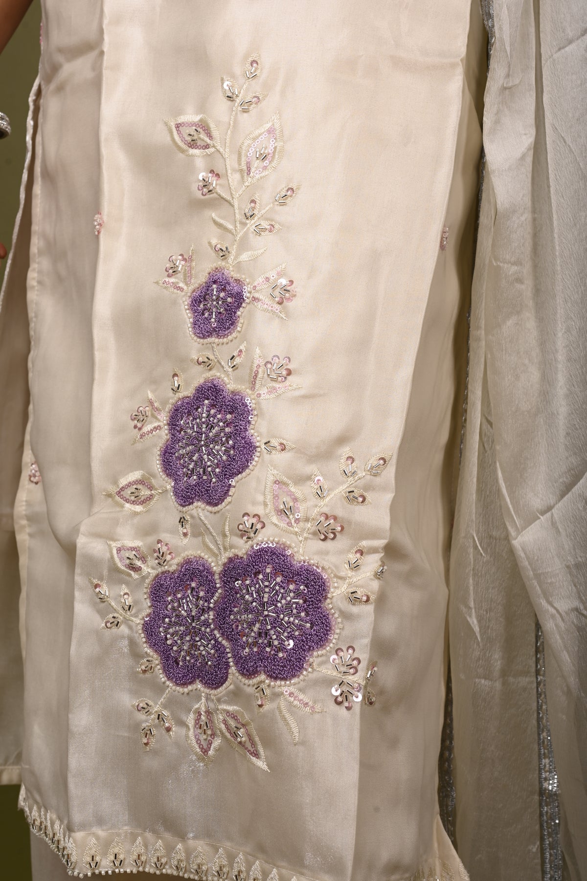 Nevash Bead Work Towel Work Suit Set
