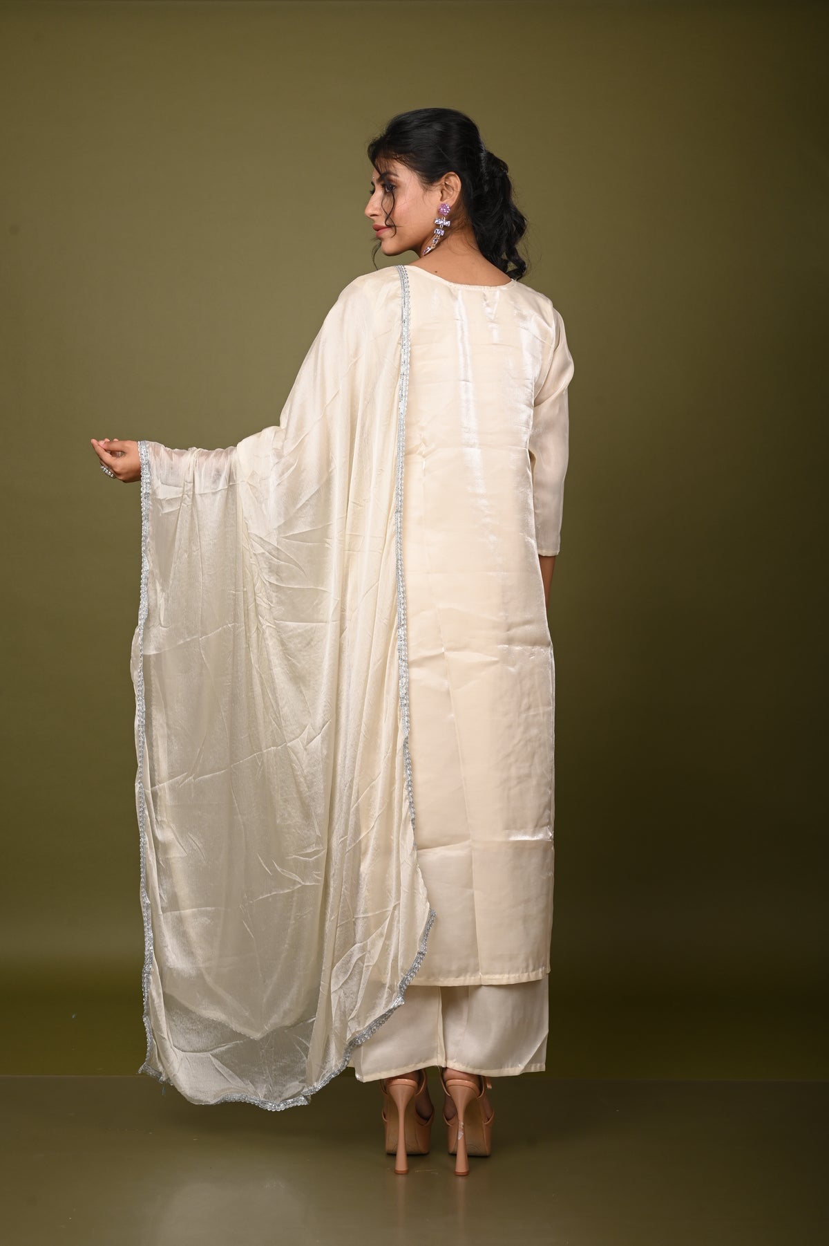 Nevash Bead Work Towel Work Suit Set
