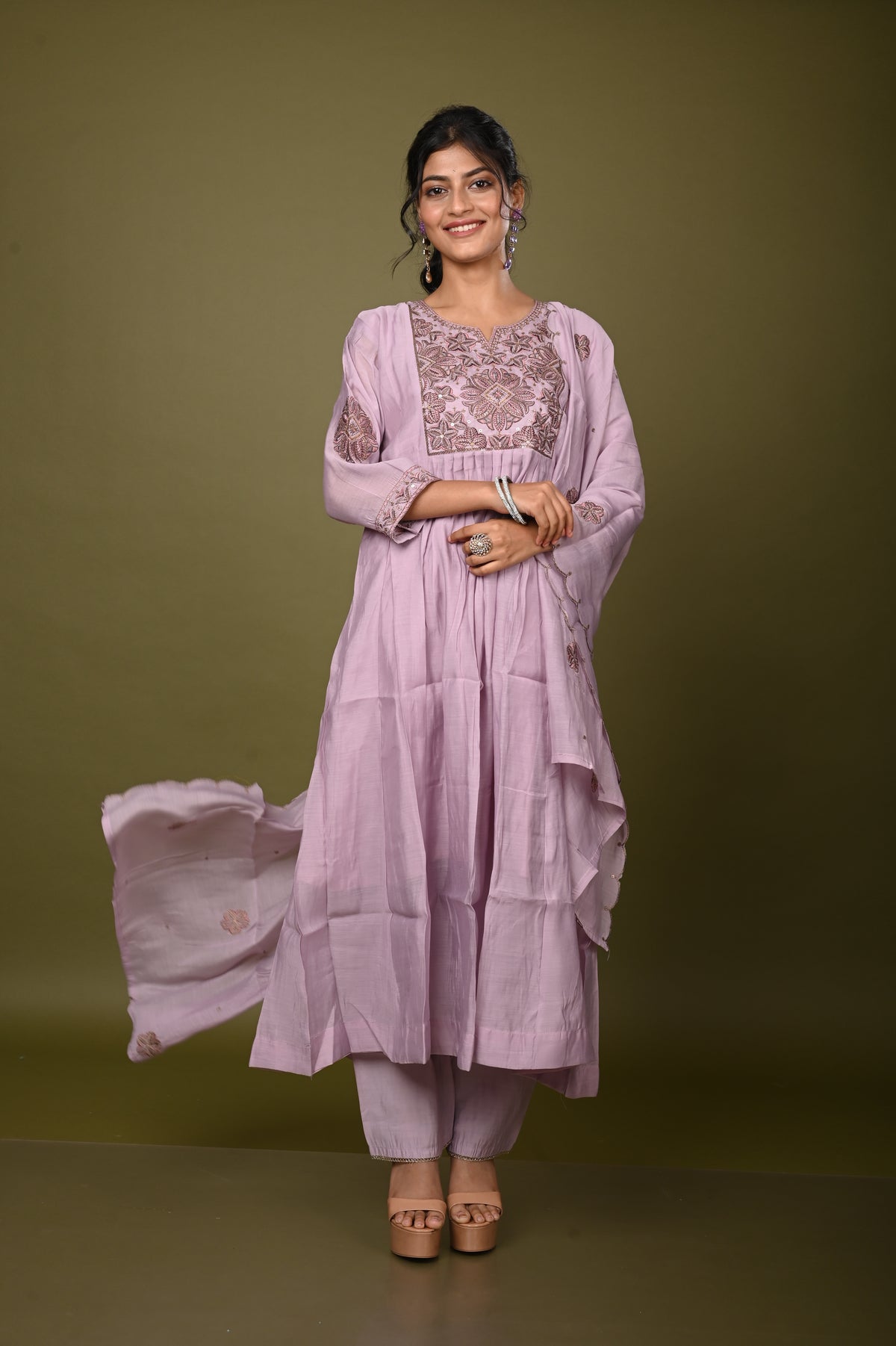 Nevash Mul Chanderi Suit Set