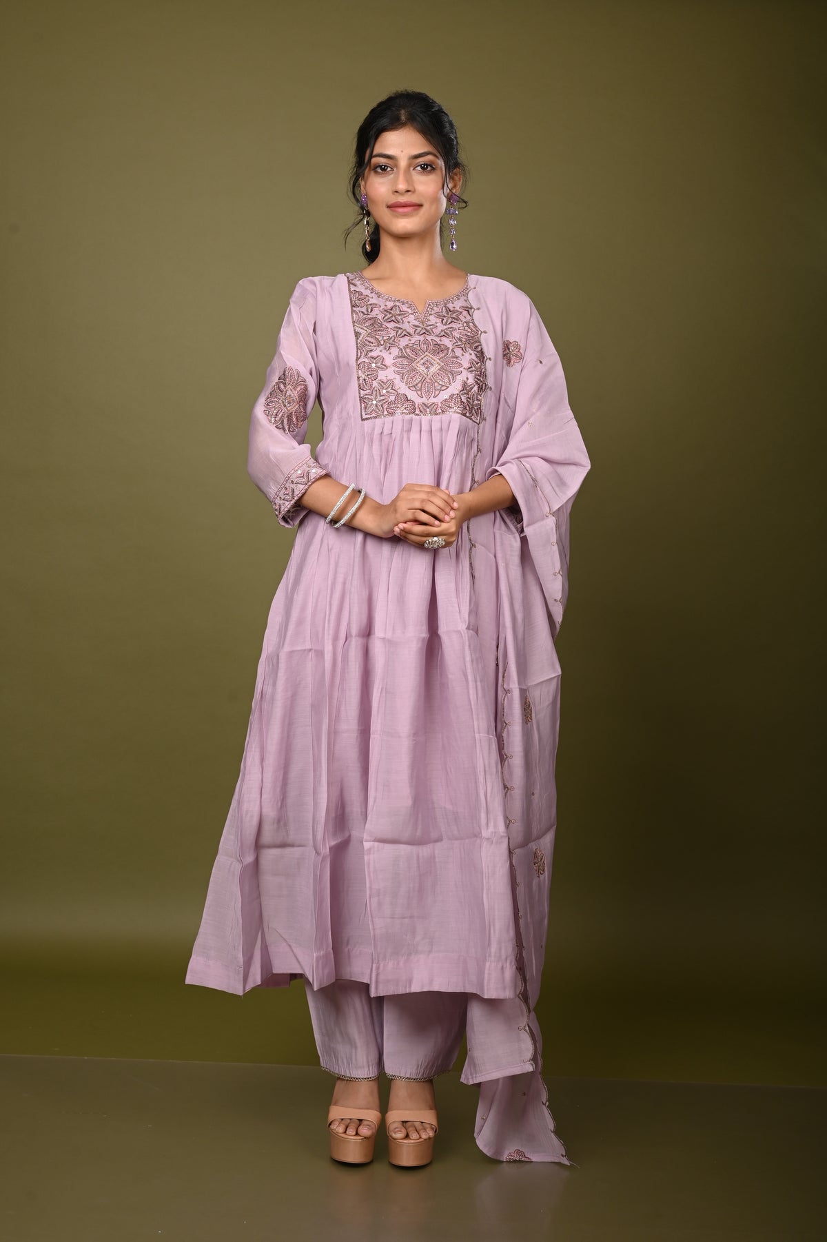 Nevash Mul Chanderi Suit Set
