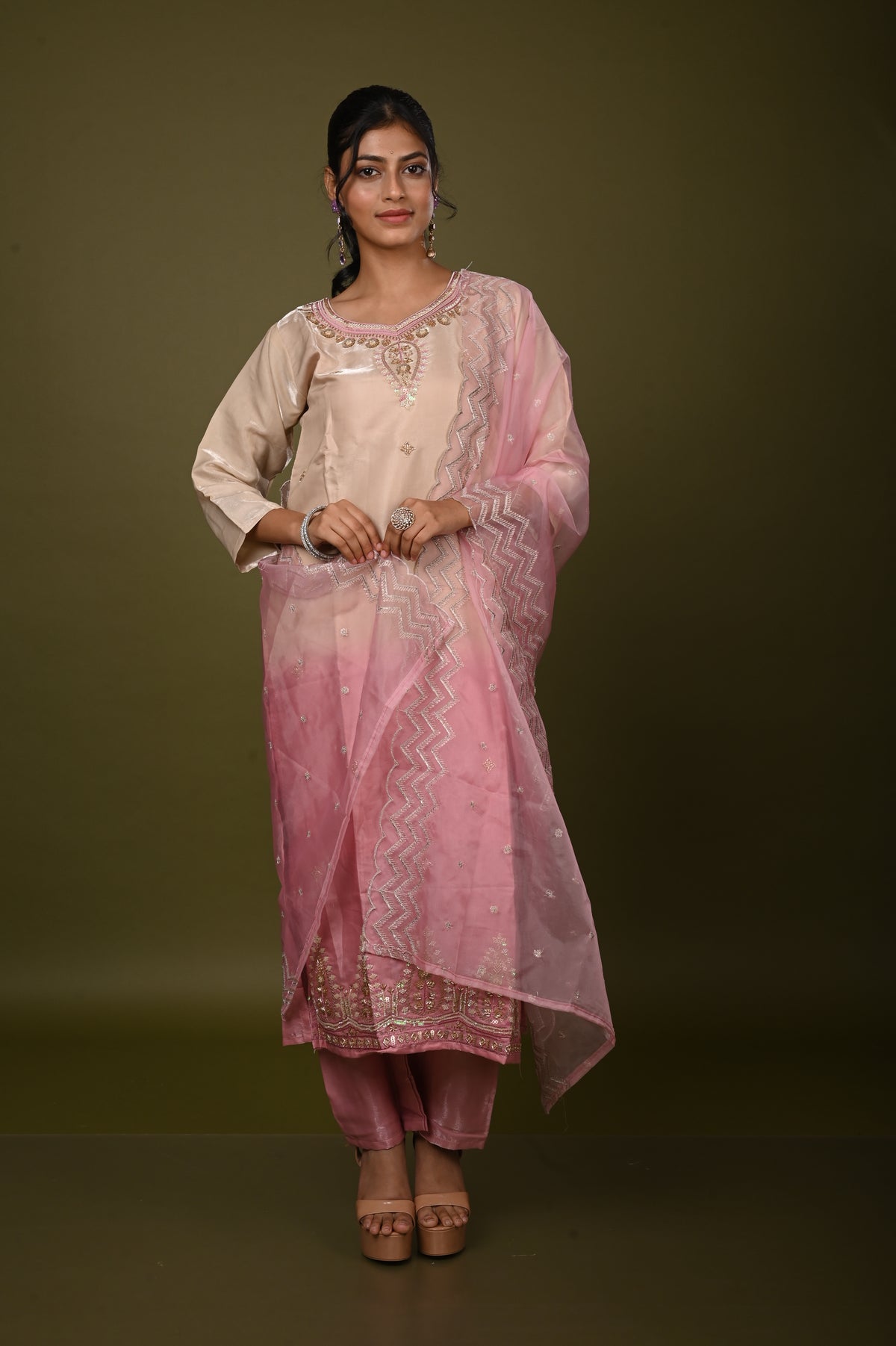 Nevash Glass Hand Work Suit Set