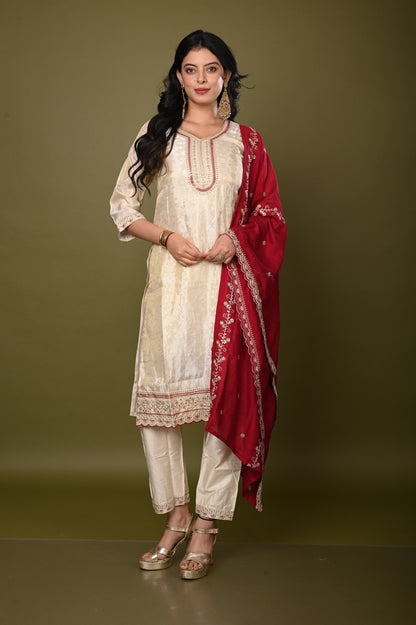 Nevash Shimmer Jacquard Suit Set