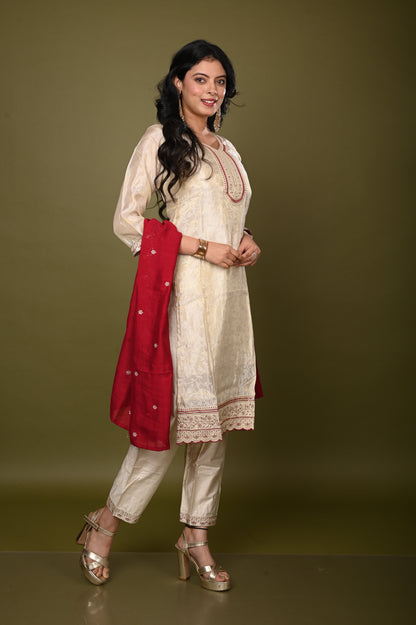 Nevash Shimmer Jacquard Suit Set