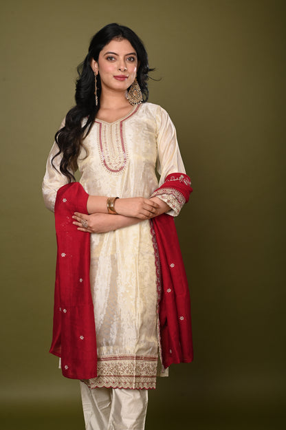 Nevash Shimmer Jacquard Suit Set