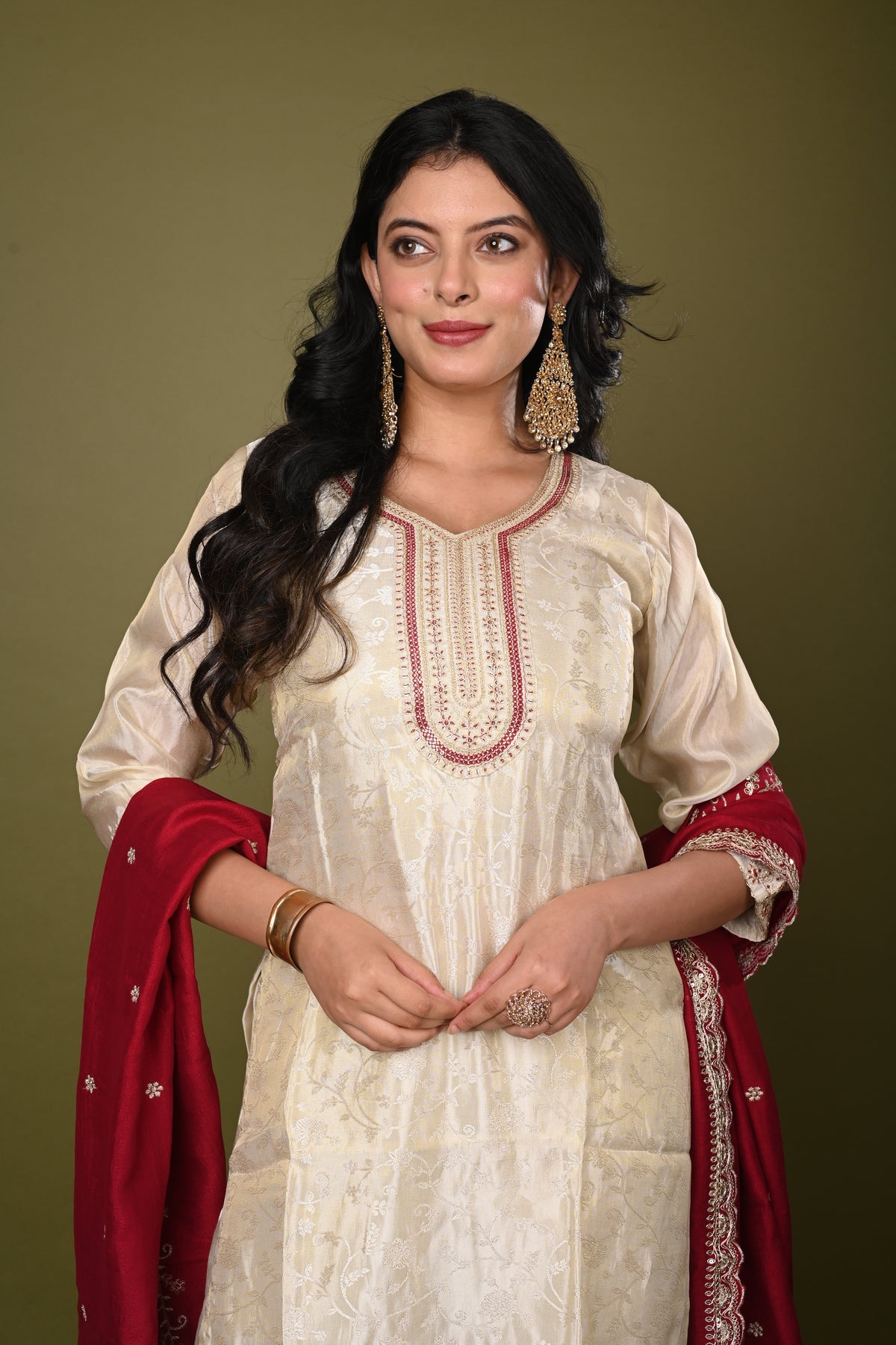 Nevash Shimmer Jacquard Suit Set