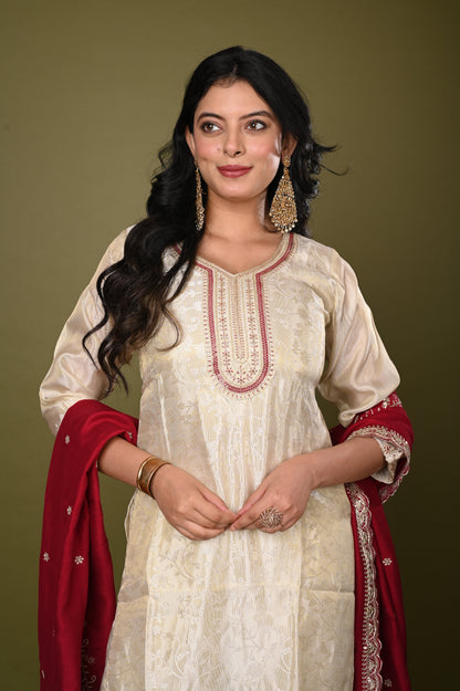 Nevash Shimmer Jacquard Suit Set