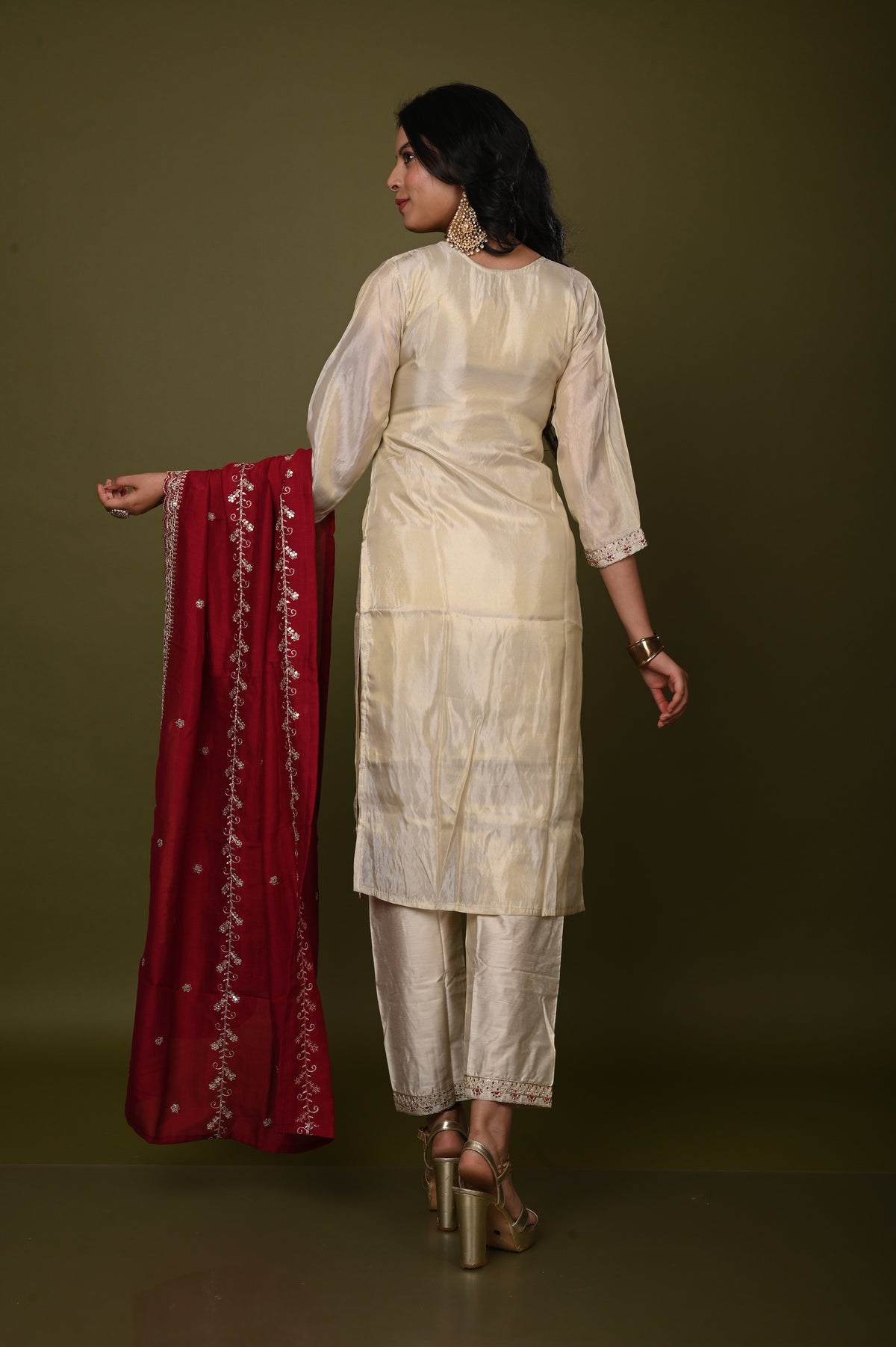 Nevash Shimmer Jacquard Suit Set