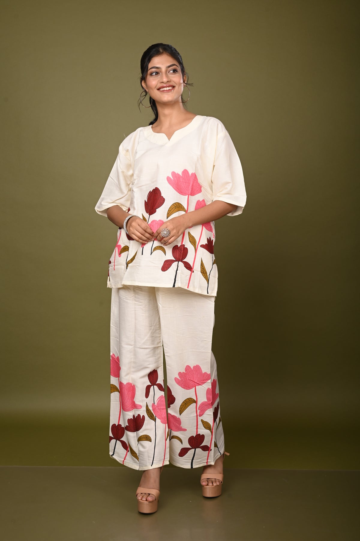 Nevash Heavy Slub Print 2-Piece Suit Set