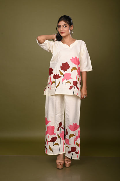 Nevash Heavy Slub Print 2-Piece Suit Set