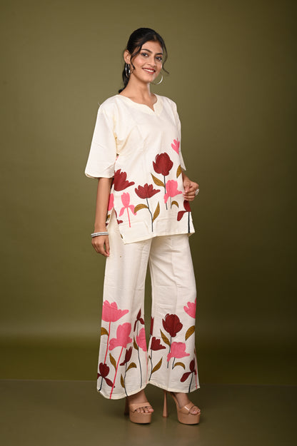 Nevash Heavy Slub Print 2-Piece Suit Set