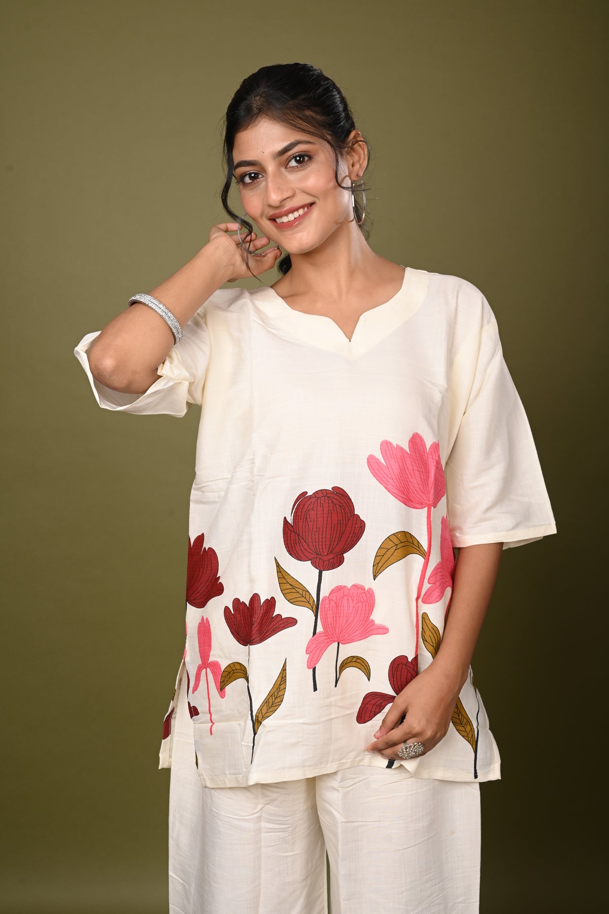Nevash Heavy Slub Print 2-Piece Suit Set