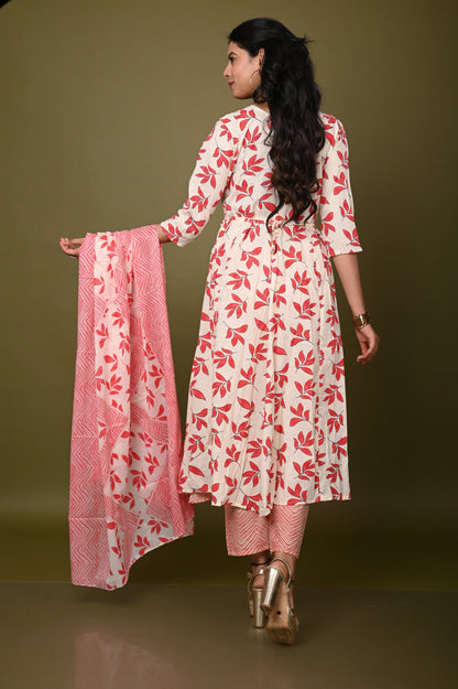 Nevash Cotton Flared Ghera Suit Set