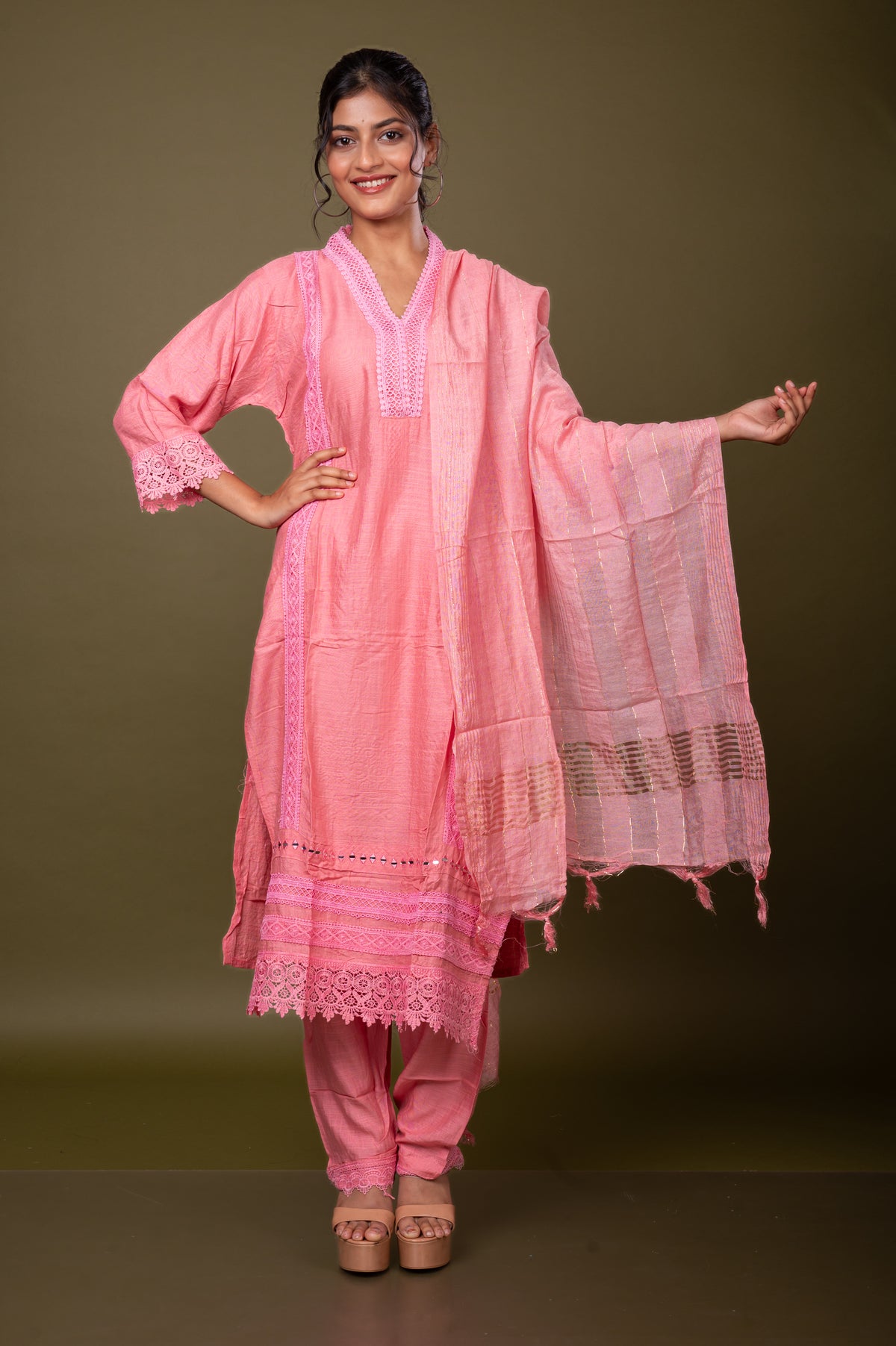 Nevash Slub Cotton 3-Piece Suit Set