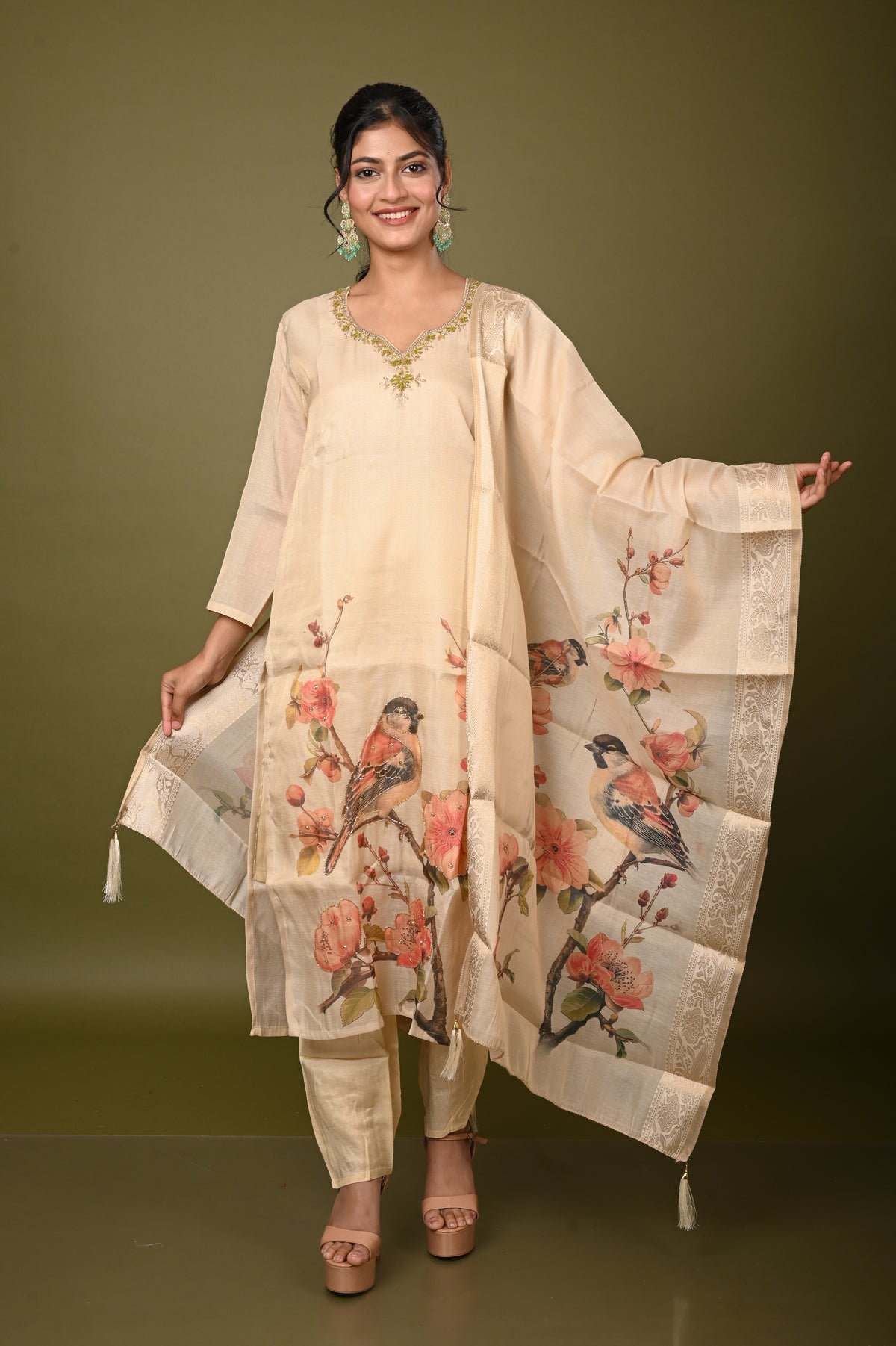 Nevash Chanderi Digital Suit Set