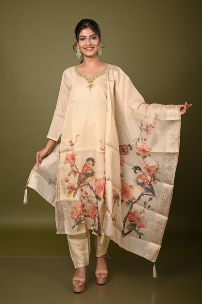 Nevash Chanderi Digital Suit Set