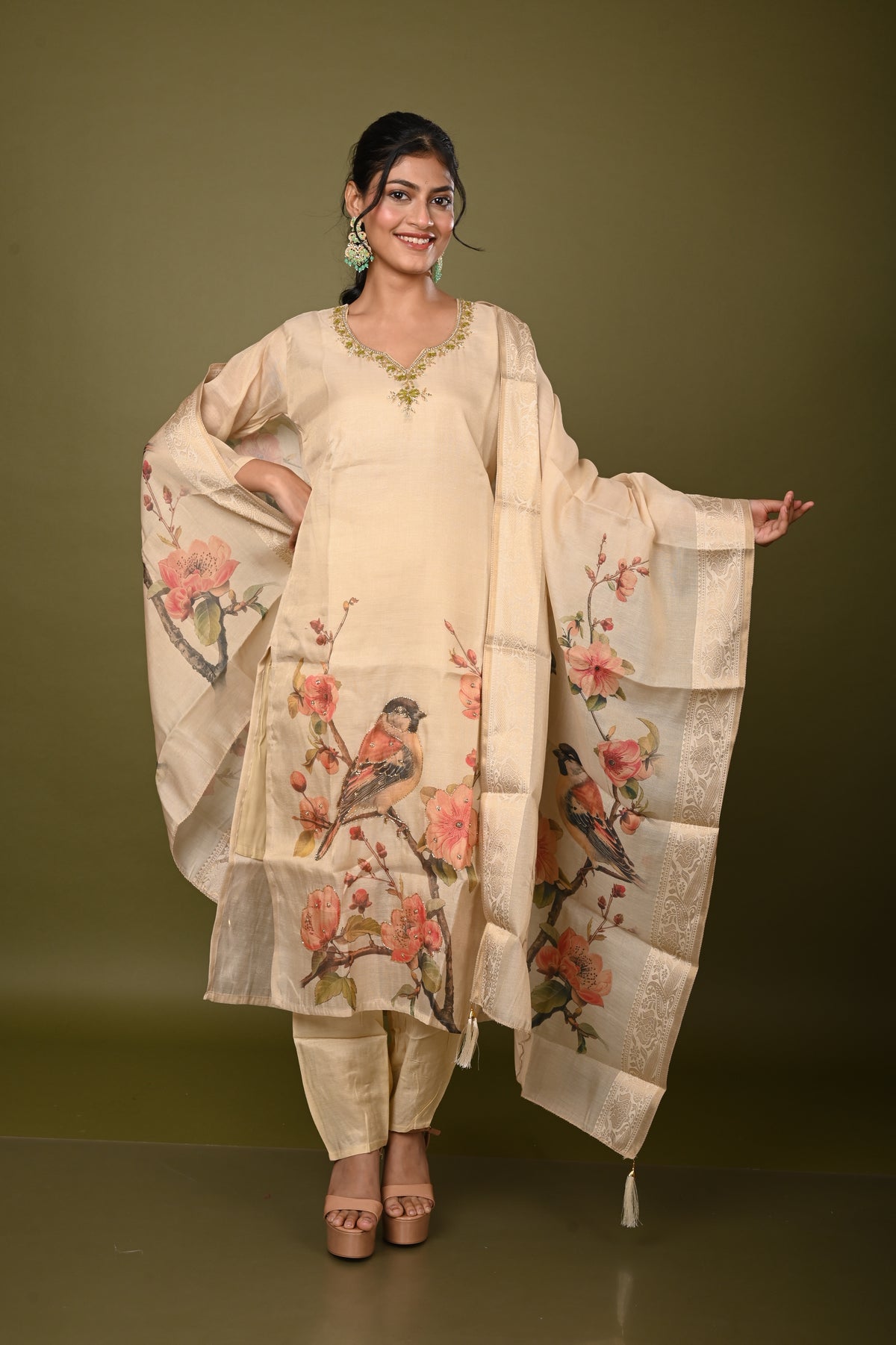 Nevash Chanderi Digital Suit Set