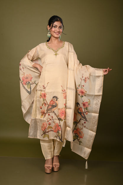Nevash Chanderi Digital Suit Set