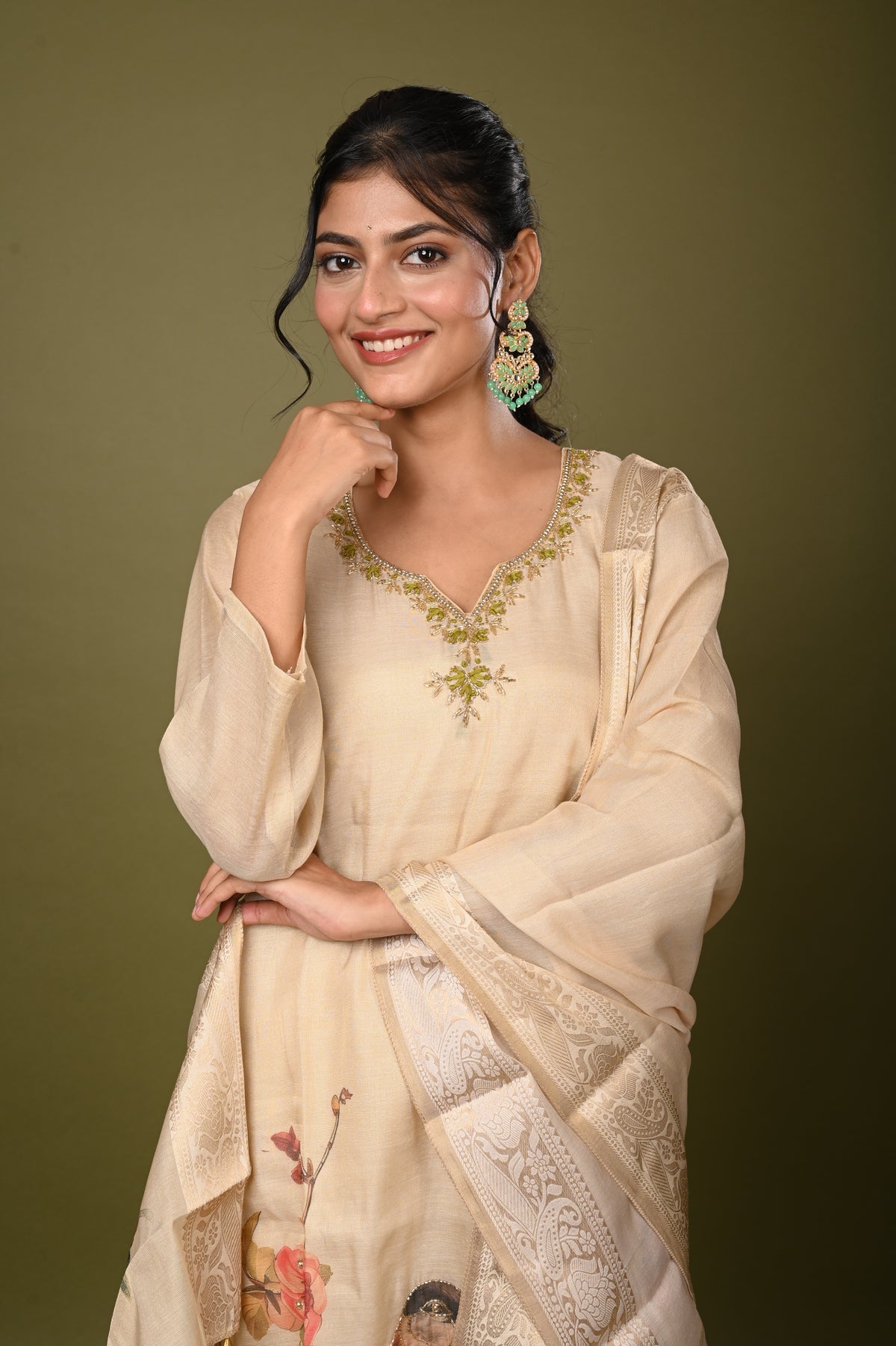 Nevash Chanderi Digital Suit Set