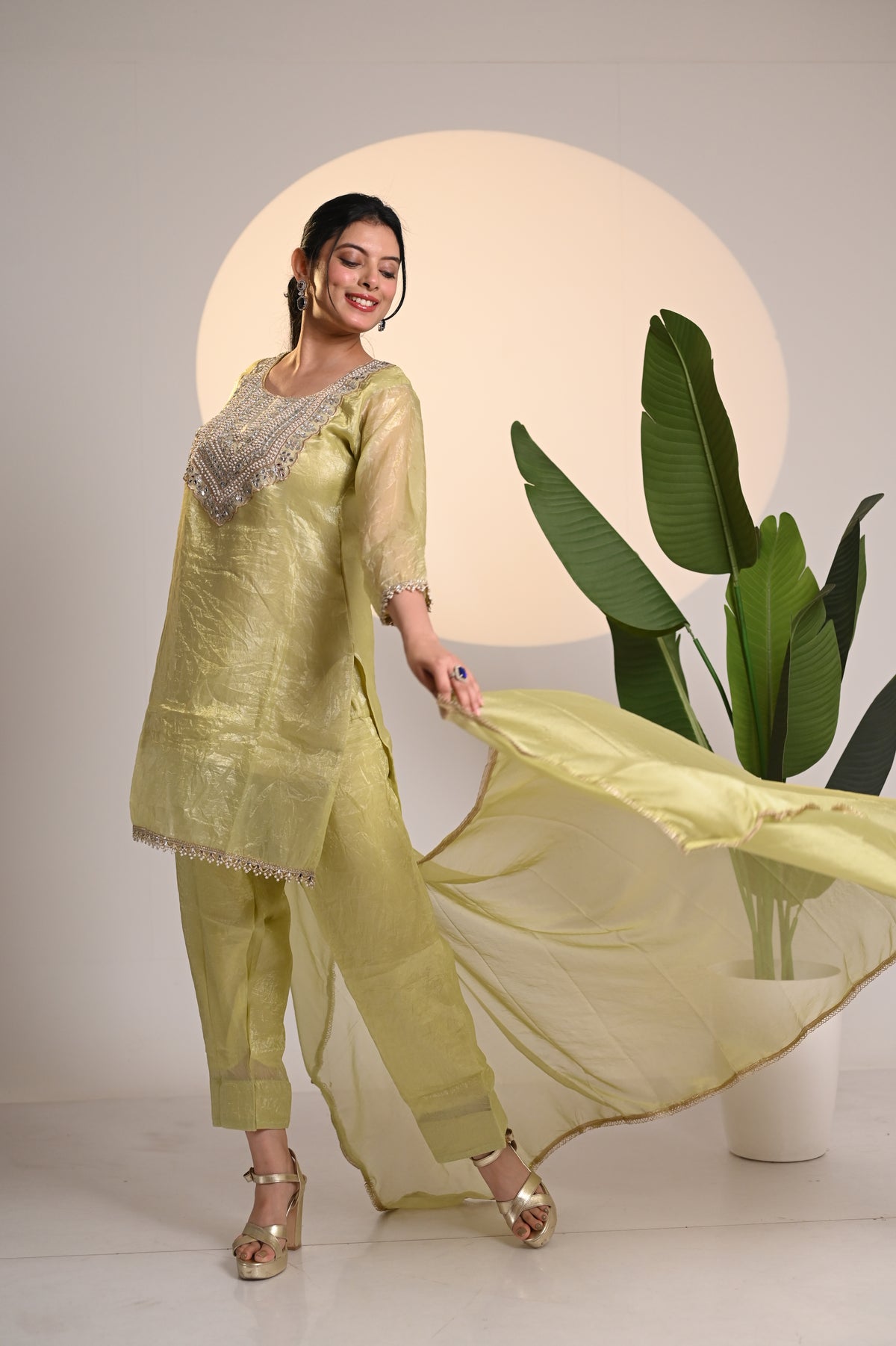 Nevash Crunchy Farsi Salwar Suit Set
