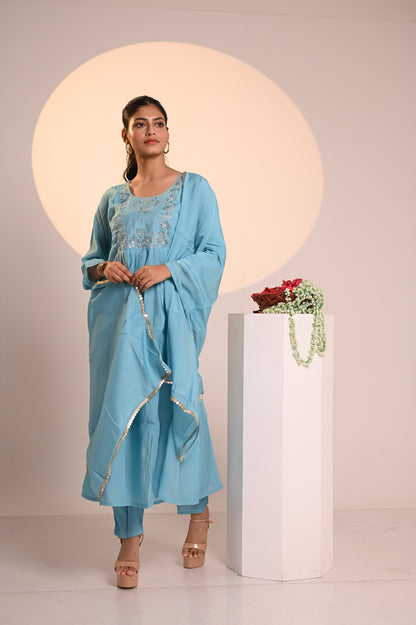 Nevash Mul Chanderi Suit Set