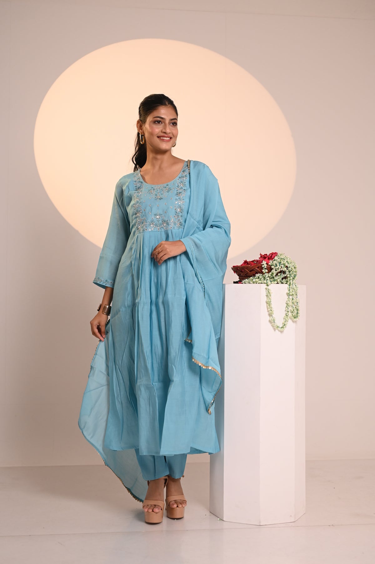 Nevash Mul Chanderi Suit Set