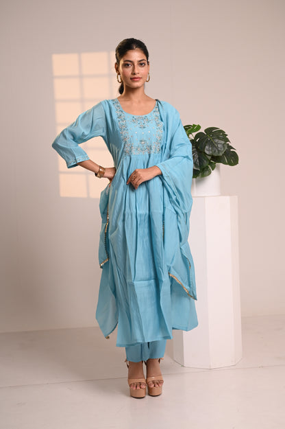 Nevash Mul Chanderi Suit Set