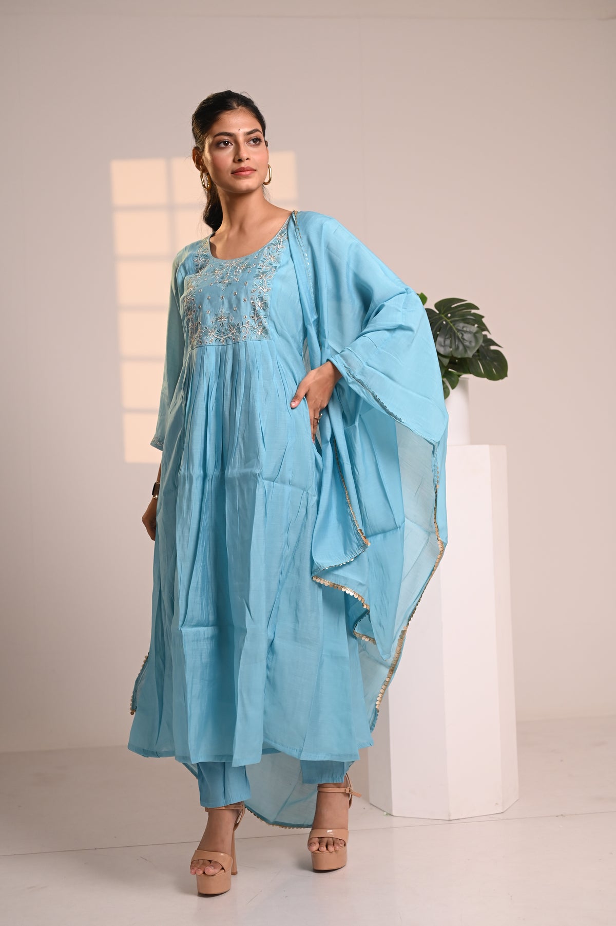 Nevash Mul Chanderi Suit Set