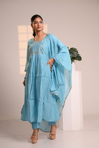Nevash Mul Chanderi Suit Set