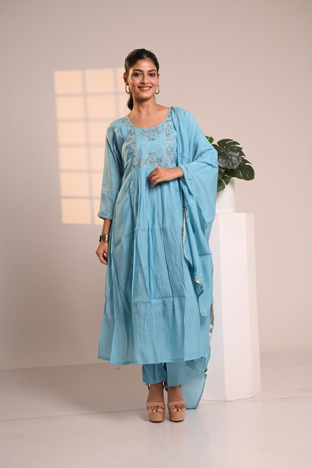 Nevash Mul Chanderi Suit Set