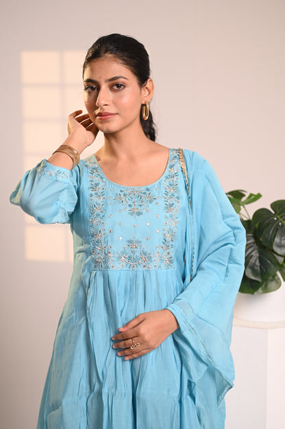 Nevash Mul Chanderi Suit Set
