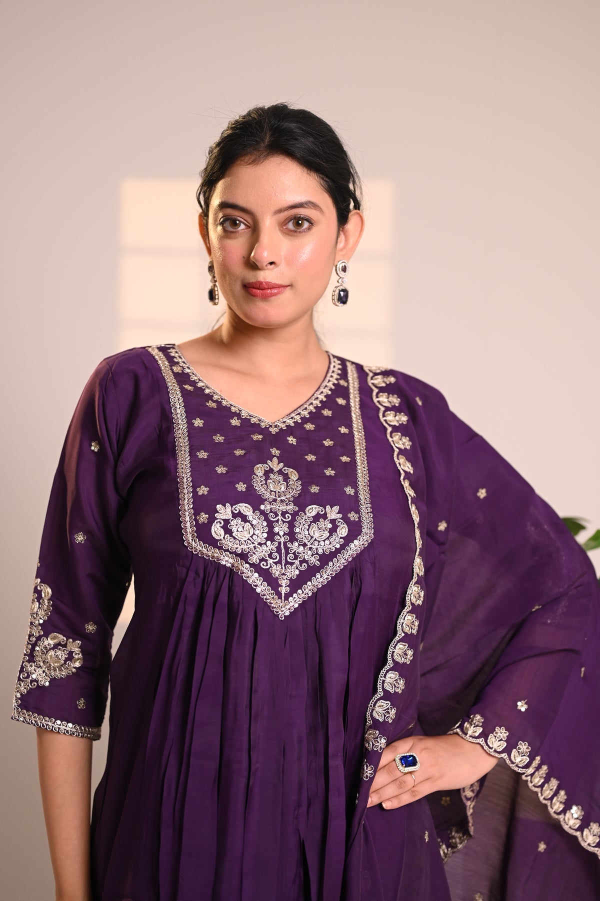 Nevash Mal Chanderi 3-Piece Suit Set
