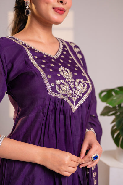 Nevash Mal Chanderi 3-Piece Suit Set