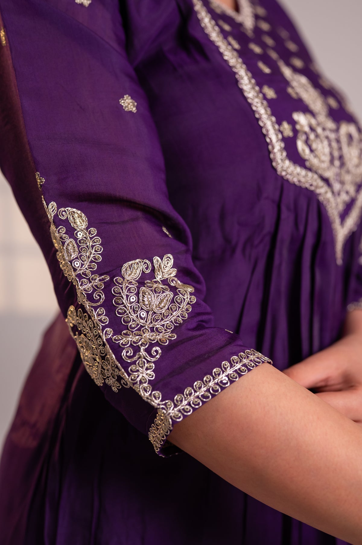 Nevash Mal Chanderi 3-Piece Suit Set